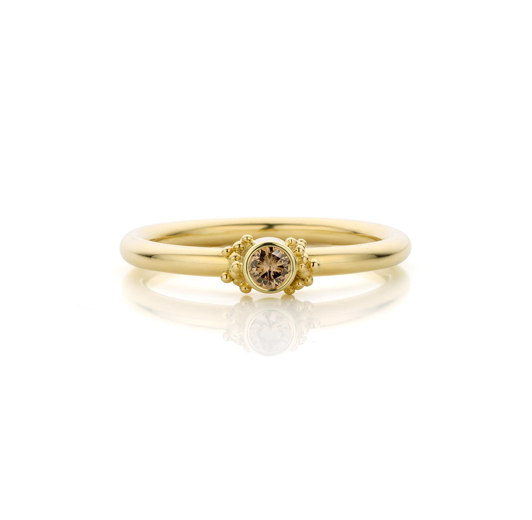 Afvoer Omhoog Perforatie 14kt gouden ring met bruine diamant | Sarah Kobak Edelsmid