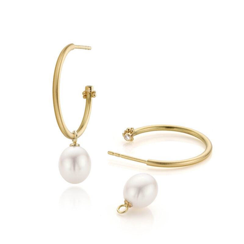 H&H - Set met diamant en witte parels