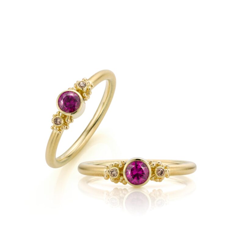 Elevance met paarse granaat en bruine diamant - Image 2