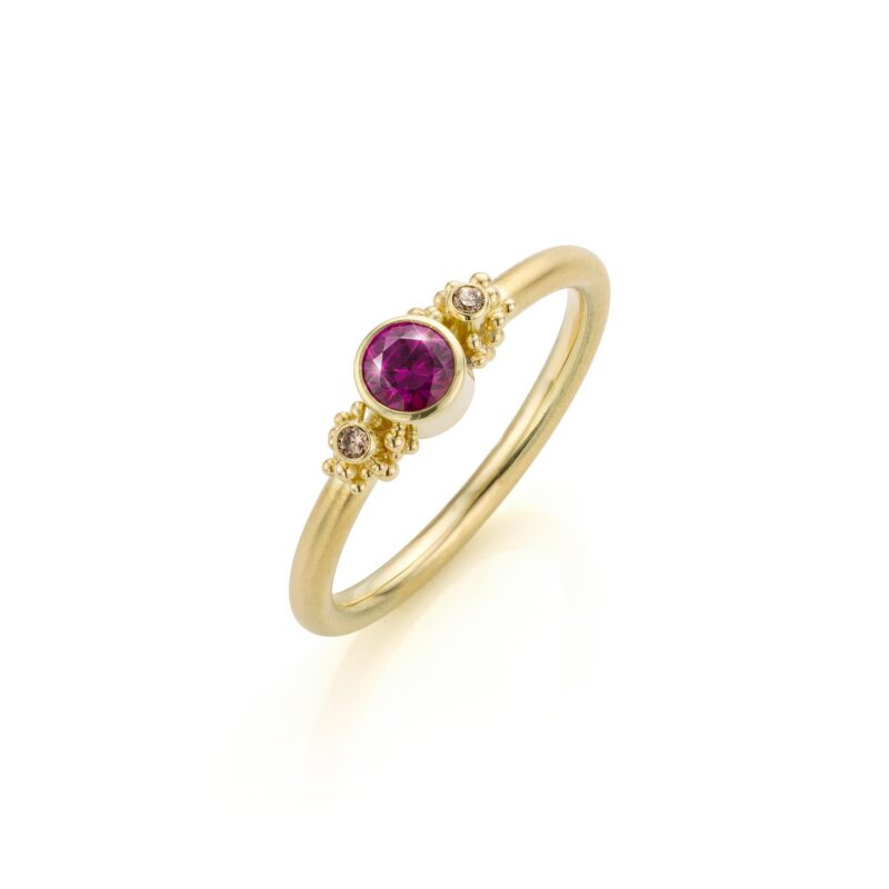 Elevance met paarse granaat en bruine diamant - Image 3