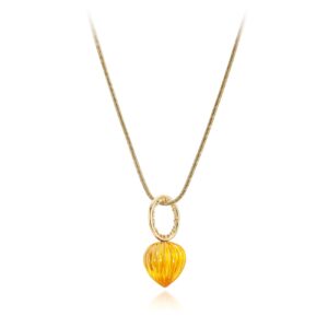 Pendant Inside Out collection with citrine gemstone by Sarah Kobak