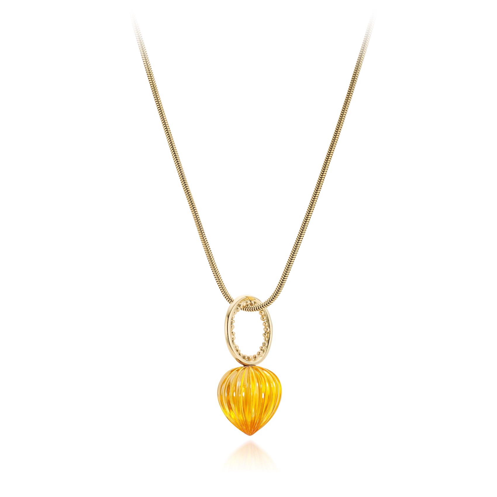 Pendant Inside Out collection with citrine gemstone by Sarah Kobak